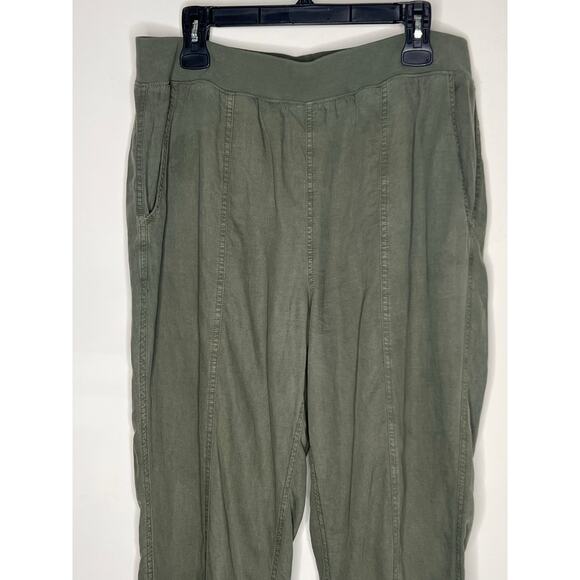 Faherty Arlie Pull On High Waisted Tapered Utility Pants Thyme Women's Size XL - Picture 4 of 11